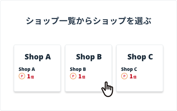 ショップ一覧からショップを選ぶ